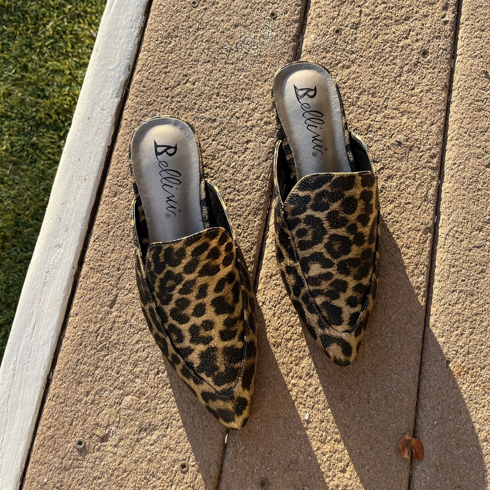 Bellini Formosa Pointed Leopard Print Mule
